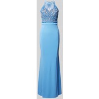 Lipsy Abendkleid mit Häkelspitze in Blau, Größe 38 von Lipsy