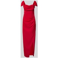 Lipsy Abendkleid mit Karree-Ausschnitt und Gehschlitz in Rot, Größe 32 von Lipsy
