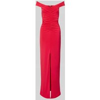 Lipsy Abendkleid mit Raffungen und Gehschlitz in Rot, Größe 32 von Lipsy