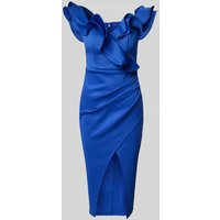 Lipsy Knielanges Cocktailkleid mit Gehschlitz in Bleu, Größe 34 von Lipsy