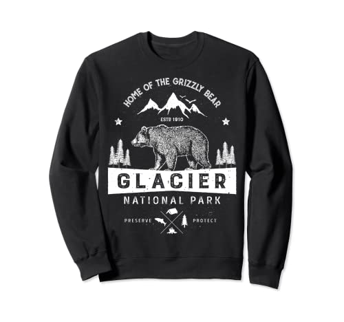 Glacier National Park T-Shirt Vintage Montana Bär Herren Damen Sweatshirt von Lique Glacier