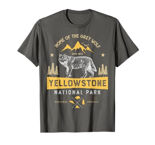 Yellowstone National Park T Shirt uns Wolf Vintage Herren Frauen T-Shirt Yellowstone National Park T Shirt uns Wolf Vintage Herren Frauen T-Shirt von Lique National Park