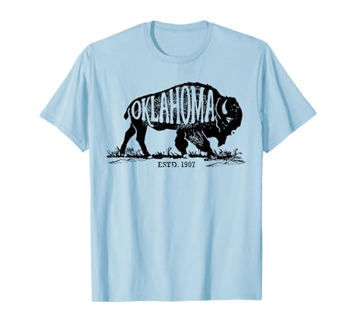 Oklahoma T-Shirt I Love State Arrow Bison Buffalo Herren Damen T-Shirt von Lique Oklahoma