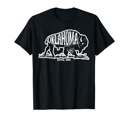 Oklahoma T Shirt I Love State Arrow Bison Buffalo Herren Damen T-Shirt von Lique Oklahoma