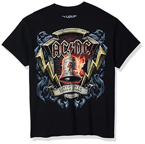 Liquid Blue Herren Ac/DC-Hells Bells Shield T-Shirt, schwarz, X-Groß von Liquid Blue