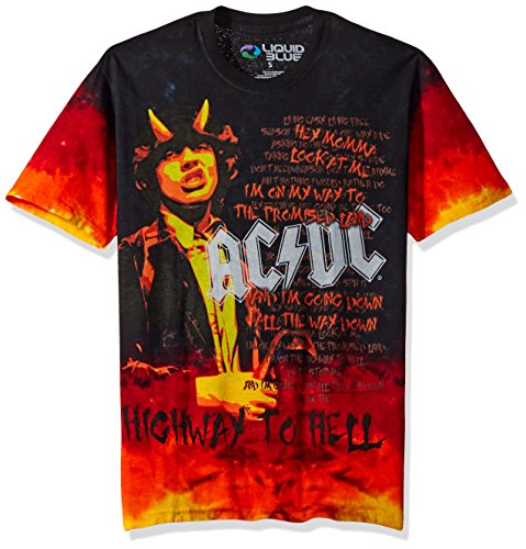 Liquid Blue Herren Ac/Dc Hell Tie Dye T-Shirt, Batik, Klein von Liquid Blue