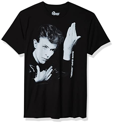 Liquid Blue Herren David Bowie Heroes Short Sleeve T-Shirt, schwarz, X-Groß von Liquid Blue