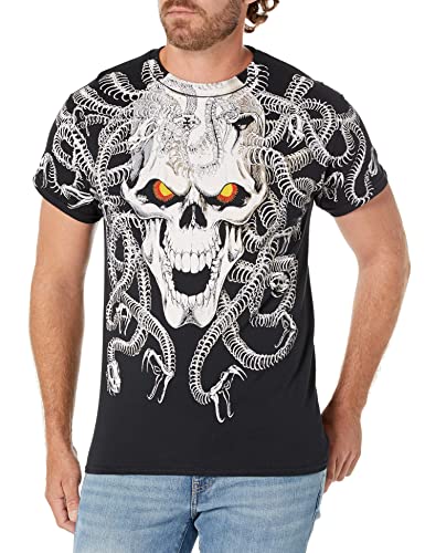 Liquid Blue Herren Fantasy Medusa All Over Print T-Shirt, schwarz, Groß von Liquid Blue