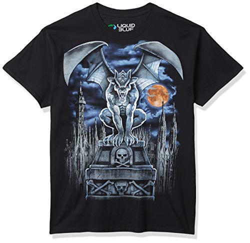 Liquid Blue Herren Gargoyle Moon T-Shirt, schwarz, XX-Large von Liquid Blue