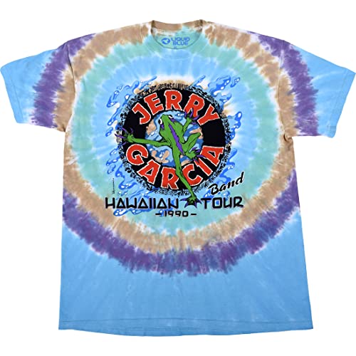 Liquid Blue Herren Jerry Jgb 1990 Garcia Band Hawaiian Tour T-Shirt, Batik, XX-Large von Liquid Blue