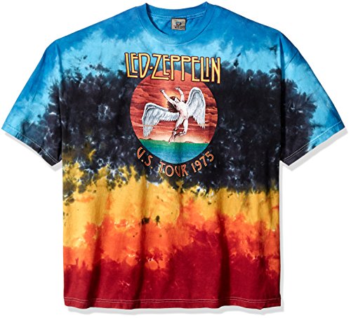 Liquid Blue Herren Led Zeppelin Icarus 1975 Batikfärbung, kurzärmliges T-Shirt, Krawattenfarbe/Mehrfarbig, 5X-Groß von Liquid Blue
