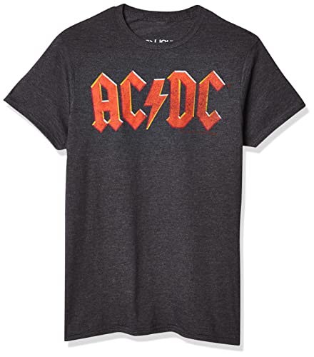 Liquid Blue Herren Ac/DC Vintage Logo Kurzarm T-Shirt, Dunkelgrau meliert, XX-Large von Liquid Blue