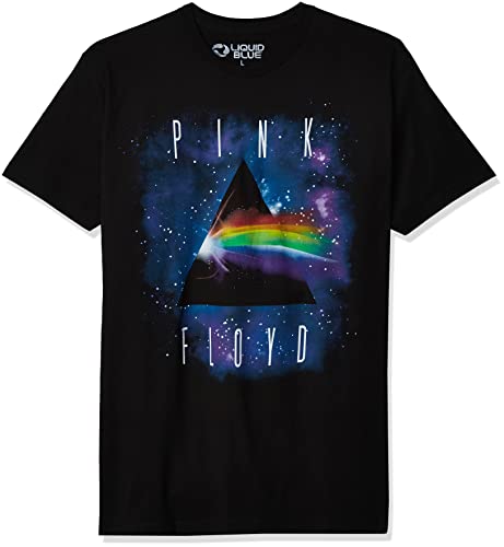 Liquid Blue Pink Floyd Dark Side Space Herren-T-Shirt, Übergröße, kurzärmelig, schwarz, Groß von Liquid Blue
