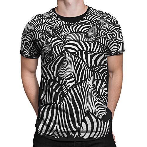 Liquid Blue Uni-Erwachsene White Zebra All Over Print Short Sleeve T-Shirt, Schwarz, XX-Large von Liquid Blue