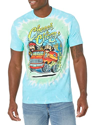 Liquid Blue Unisex-Erwachsene Cheech and Chong Smokin' Ride Tie Dye Short Sleeve T-Shirt, Bunt gefärbt, X-Large von Liquid Blue