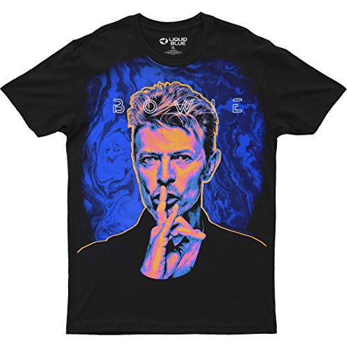 Liquid Blue Unisex-Erwachsene David Shhh Bowie T-Shirt, schwarz, X-Large von Liquid Blue
