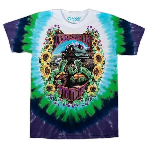 Liquid Blue Unisex-Erwachsene Grateful Dead Terrapin Station Kurzarm T-Shirt, Batik, 4X-Groß von Liquid Blue
