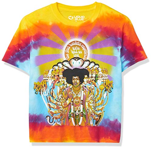 Liquid Blue Unisex-Erwachsene Jimi Hendrix Asix Bold As Love Tie Dye T-Shirt, Multi, Klein von Liquid Blue