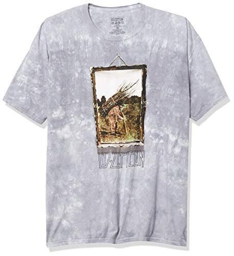 Liquid Blue Unisex-Erwachsene Led Zeppelin Man with Sticks Short Sleeve T-Shirt, Graue Krawatte, 3X von Liquid Blue