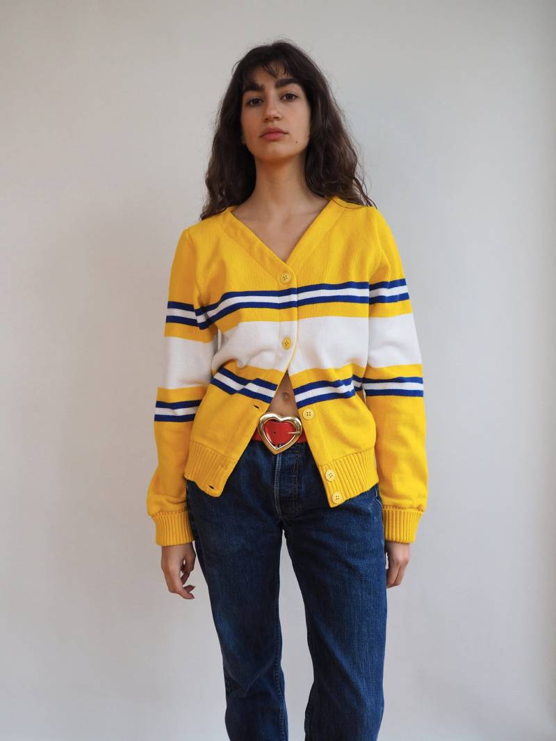 90Er Jahre Varsity Gelber Cardigan von LiquidDays