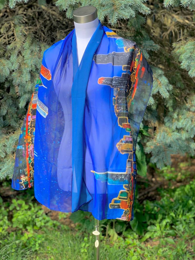 Seidenschal Mit Einem Digitaldruck Des Original Liquid Mosaic Kunstwerks von LiquidMosaic