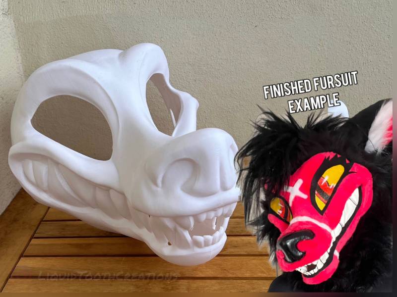 Toothy 3D Gedruckte Fursuit Headbase von LiquidToothCreations