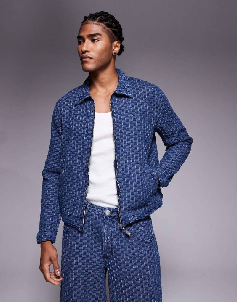 Liquor N Poker - Jeansjacke in Blasenblau mit Reißverschluss, Kombiteil von Liquor N Poker