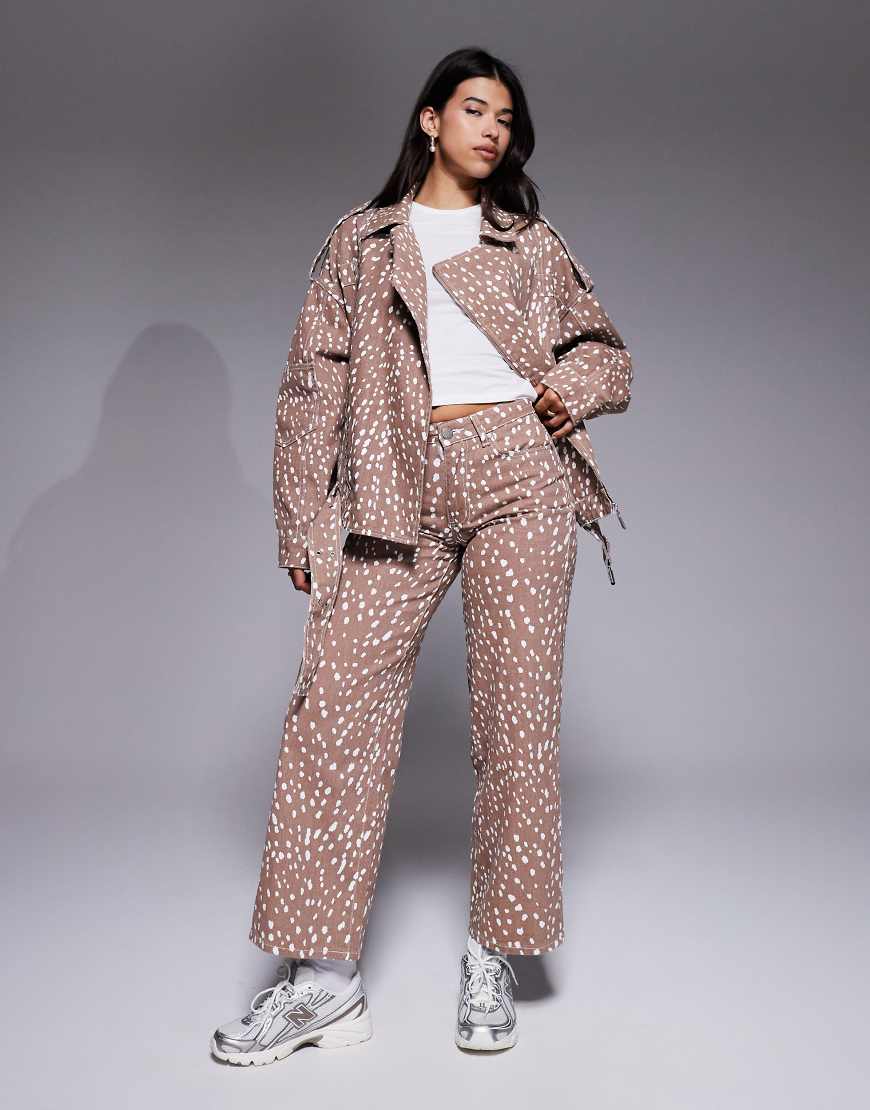 Liquor N Poker - Weite Jeans mit Rehmuster, Kombiteil-Bunt Liquor N Poker - Weite Jeans mit Rehmuster, Kombiteil-Bunt von Liquor N Poker