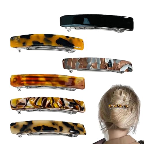 Damen Haarspangen | 6er Set Französische Haarklammern Für Feines Haar | Damen Teens Modische Schildpatt-Accessoires Für Alltag Reisen Und Dates von Liqzirtu