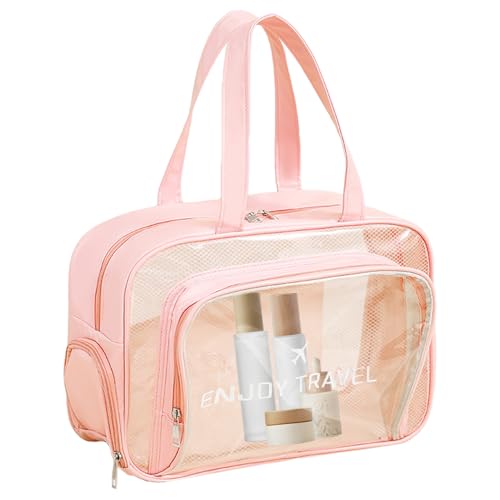 Durchsichtige Kosmetiktasche - Transparente Make-up-Taschen mit Reißverschluss, Große Reise-Strandtasche| Flughafen-konforme Tasche, Kosmetiktasche, transparente Reisetasche für Frauen auf Urlaub von Liqzirtu