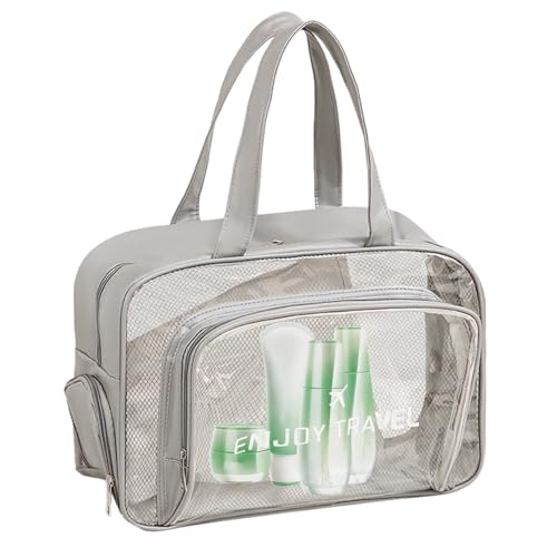 Durchsichtige Kosmetiktasche - Transparente Make-up-Taschen mit Reißverschluss, Große Reise-Strandtasche| Flughafen-konforme Tasche, Kosmetiktasche, transparente Reisetasche für Frauen auf Urlaub von Liqzirtu