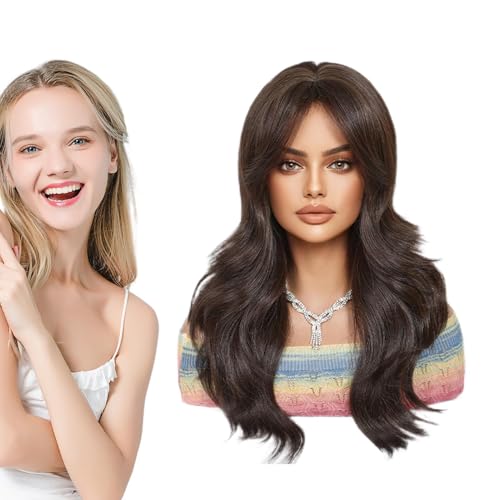 Echthaar-Perücke, Kostümperücken für Frauen – lange blonde Perücken mit natürlichem gewelltem Design | Cosplay Cosplay Kunsthaar für Frauen Freundin Mutter von Liqzirtu