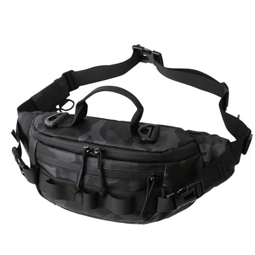 Gürteltasche zum Angeln, Gürteltasche zum Fliegenfischen, multifunktionale Outdoor-Wandertasche, tragbare Fliegenfischtasche, Outdoor-Zubehör für Männer, Frauen, Radfahren, Wandern, Camouflage von Liqzirtu