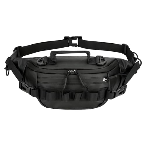 Gürteltasche zum Angeln, Gürteltasche zum Fliegenfischen, multifunktionale Outdoor-Wandertasche, tragbare Fliegenfischtasche, Outdoor-Zubehör für Männer, Frauen, Radfahren, Wandern, Schwarz von Liqzirtu