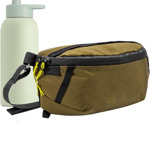 Gürteltasche zum Angeln – wasserdichte Hüfttasche mit Gurt, tragbare Gürteltasche für Herren, multifunktionale Gürteltasche für Reisen, Laufen, Wandern, Radfahren, khaki, Se référer au descriptif von Liqzirtu