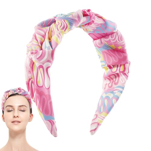 Haarbänder im Boho-Stil, Vintage-Blumenstirnband | Breite Haarbänder mit Blumendruck – StylishHair Haar-Accessoires, Satin-Stoff-Stirnbänder für Verabredungen von Liqzirtu