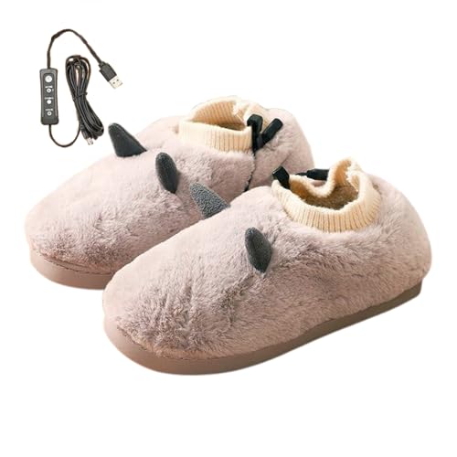 Heizung dreht sich für Frauen-Elektroschuhe, bequeme Plüschschuhe | USB -Innenschuhe, komfortabel und thermisch für das Haus, das Büro, den Schlafsaal, die Reise Schlafzimmer, den Schlafsaal, Reis von Liqzirtu