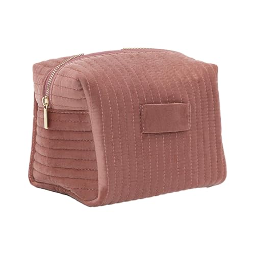 Kosmetiktasche aus Samt – Kosmetiktasche für Reisen, Kosmetiktasche, Samt, große Kapazität, Make-up-Pinsel-Organizer, für den täglichen Gebrauch für Damen und Herren, Rosa, riferimento alla von Liqzirtu