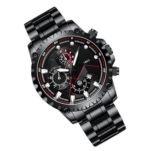 Liqzirtu Business Dress Mens Army Watch Edelstahl, Kleider Uhren für Männer | wasserdichtes leuchtendes Timing -Werkzeug für Business Freizeit täglich verwenden von Liqzirtu