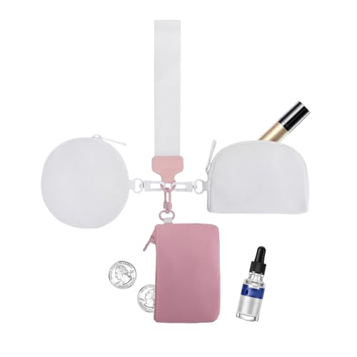 Liqzirtu Geldbörse für Handgelenke – tragbare Geldbörse mit Schlüsselanhänger mit Geldbörse | Tragbare Handschlaufe abnehmbare Tasche mit Reißverschluss um die Münztasche für kurze Viagg, beige, Fare von Liqzirtu