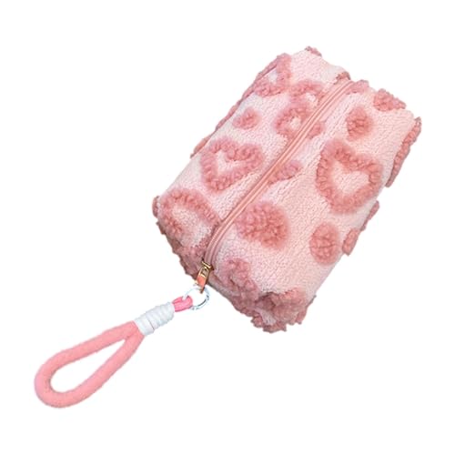 Make-up-Tasche mit Herzen, Kosmetiktasche mit Reißverschluss, Make-up-Organizer aus Plüsch, Herz | Make-up-Tasche mit großer Kapazität, Einzigartiger Attribut., Se référer au descriptif, Siehe von Liqzirtu