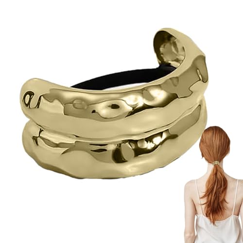 Metall-Haargummi, Manschetten-Pferdeschwanzhalter - Haargummi, elastischer Pferdeschwanzhalter,Haarband, bequeme Haarmanschette für Frauen, Freundin, Mutter, Ehefrau von Liqzirtu