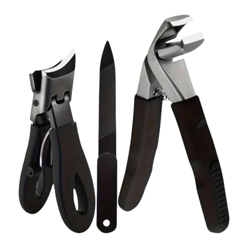 Nagelknipser für Senioren, Nagelknipser | Nagelknipser mit breiter Öffnung mit Nagelknipser - 3 langlebige Nagelfräser aus Edelstahl für Damen und Herren von Liqzirtu