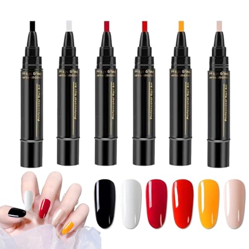Nagellackstifte – Gel-Nagellackstifte, Tragbare Nagellackstifte | UV-freies, schnelltrocknendes Nagellackstift-Set, Ungiftiges Nagellackstift-Set, UV-freies Nagellack-Malzubehör für professionelle Man von Liqzirtu