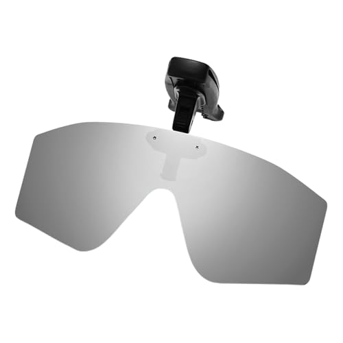 Polarisierte Sonnenbrille mit Clip für Herren, Brillengläser auf Brille, für Hut, Fahrbrille, zum Angeln, Radfahren, Wandern und Golf, silberfarben, Se référer au descriptif von Liqzirtu