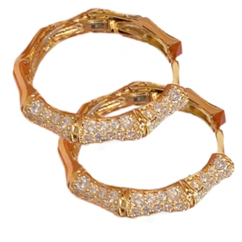 Strass Creolen Ohrringe Glänzend Creolen | Mode Ohrschmuck ,Einzigartiger leichter Mode Tanzschmuck für Mädchen Muttertag von Liqzirtu