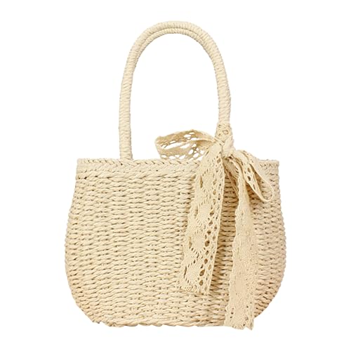 Strohanfang - 300 g Elegante Urlaubsbeutel, wiederverwendbares, leicht gewebter Schultertasche | Dekorative Bogenakzenthandtasche für Picknick -Besorgungen Arbeit Resort Reise Freizeitbrunch Versammlu Strohanfang - 300 g Elegante Urlaubsbeutel, wiederverwendbares, leicht gewebter Schultertasche | Dekorative Bogenakzenthandtasche für Picknick -Besorgungen Arbeit Resort Reise Freizeitbrunch Versammlu von Liqzirtu