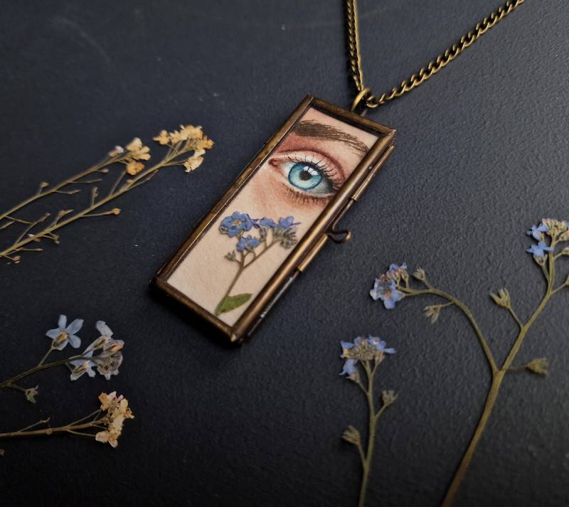 Benutzerdefinierte Lover's Eye Anhänger/Miniature Valentine Gift Blumen Halskette Floraler Schmuck Echte Blume Gepresste Benutzerdefinierte Lover's Eye Anhänger/Miniature Valentine Gift Blumen Halskette Floraler Schmuck Echte Blume Gepresste von LiraMo