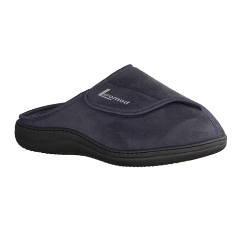 LIROMED Herren Hausschuhe 800 Taubenblau (grau) - offener Hausschuh - VERBANDSCHUHE, Grau grau 221942 von LIROMED