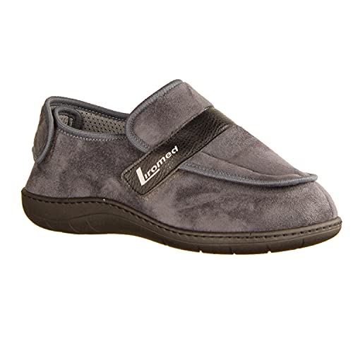 LIROMED Herren Hausschuhe 830 Taubenblau (grau) - geschlossener Hausschuh - VERBANDSCHUHE, Grau grau 226862 von LIROMED